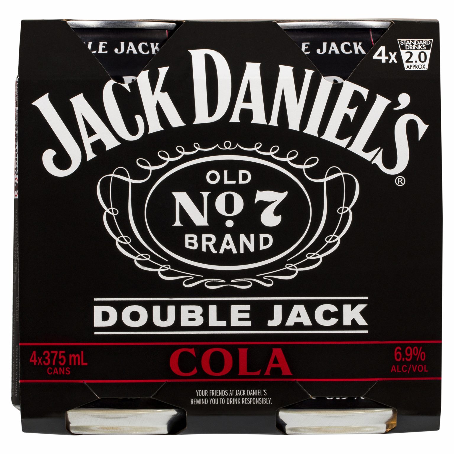 Jack Daniel's Double Jack & Cola 4 Pack 375mL Local Liquor