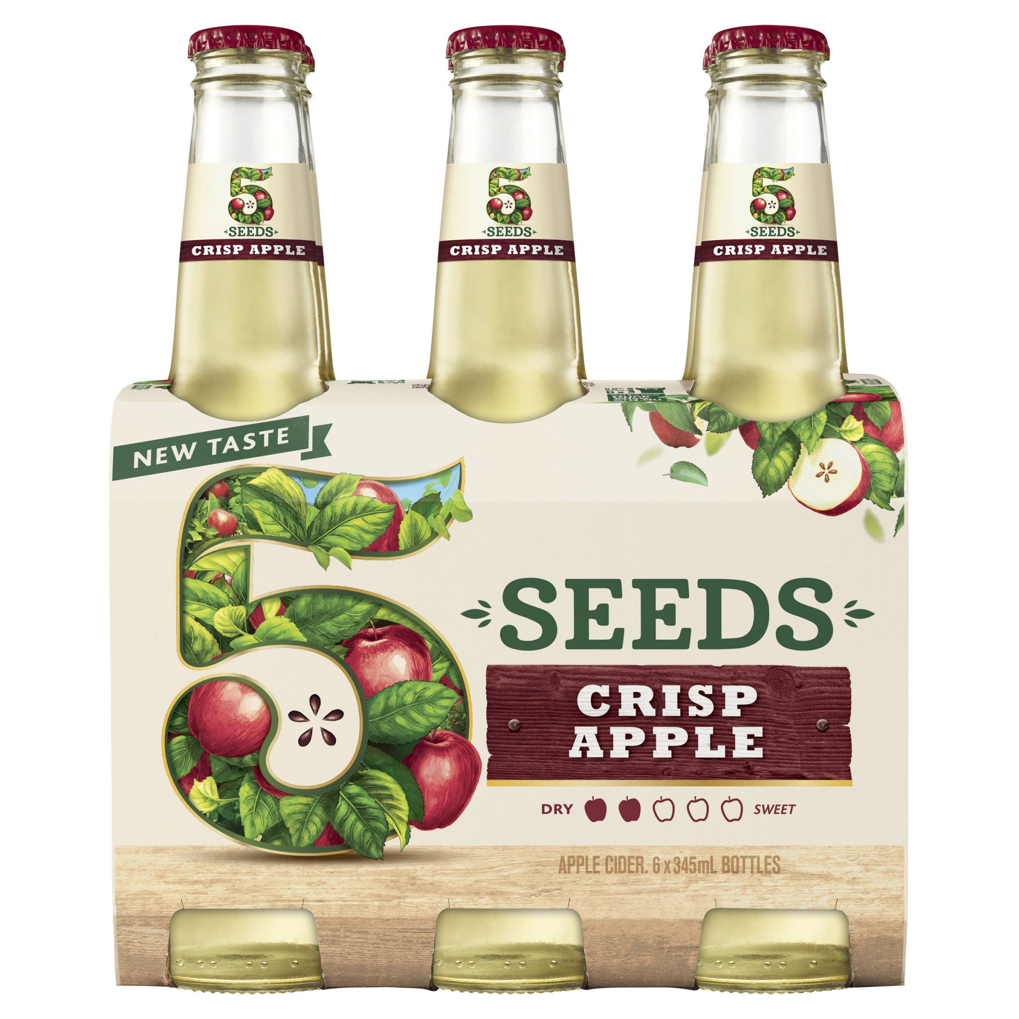 5 Seeds Crisp Apple Cider 6 x 345mL Bottle Wrap Local Liquor