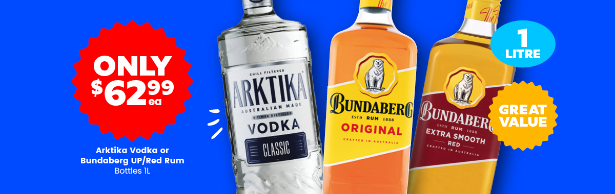 LLP05 Sliders Arktika Vodka Bundaberg UP Red Rum