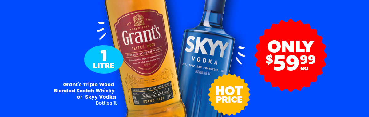 LLP05 Sliders Grants Whisky Skyy Vodka 59.99