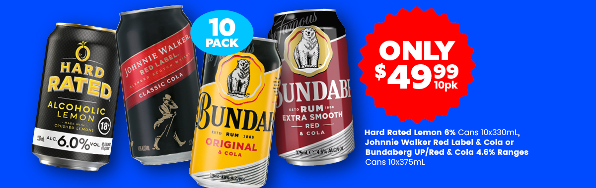 LLP05 Sliders Hard Rated Johnnie Walker Red Label Bundaberg UP Red 49.99