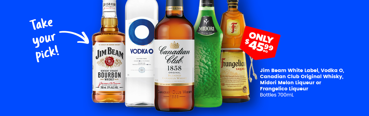 LLP05 Sliders Jim Beam Vodka O Canadian Club Midori Frangelico 45.99