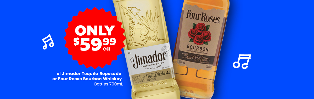 LLP05 Sliders el Jimador Tequila Reposado Four Roses Bourbon