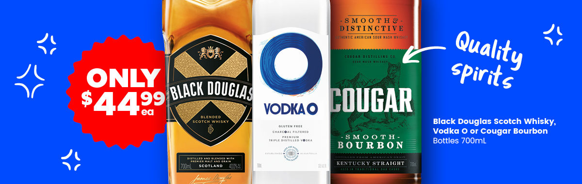 LLP13 Slider Black Douglas Scotch Whisky Vodka O or Cougar Bourbon 44.99