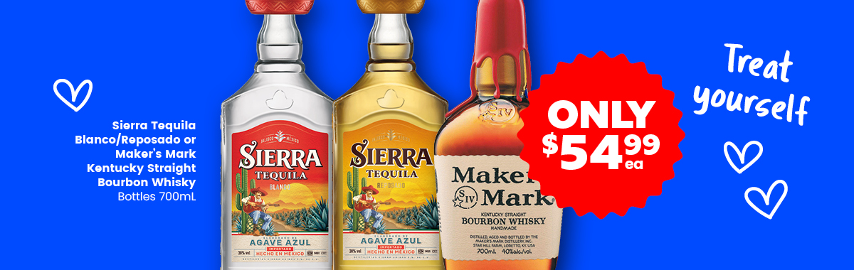 LLP13 Slider Makers Mark Kentucky Straight Bourbon Whisky or Sierra Tequila BlancoReposado 54.99