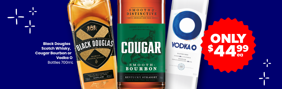 LL17 Sliders Black Douglas Scotch Whisky Cougar Bourbon or Vodka O 44.99