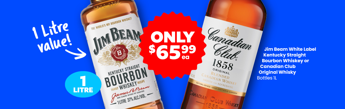 LLP19 0426 Sliders Jim Beam White Label Kentucky Straight Bourbon Whiskey or Canadian Club Original Whisky 65.99
