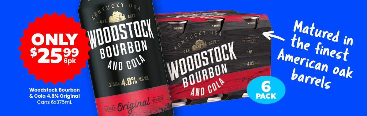LLP19 0426 Sliders Woodstock Bourbon Cola 4.8percent Original 25.99