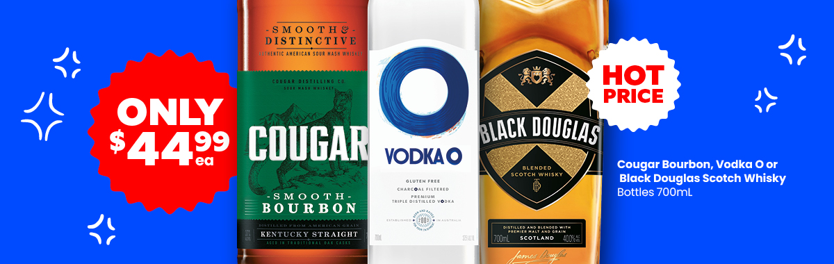 LLP21 Sliders Black Douglas Scotch Whisky Vodka O Cougar Bourbon 44.99