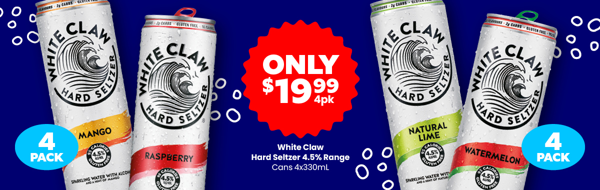 LLP21 Sliders White Claw Hard Seltzer 4.5percent Range 19.99