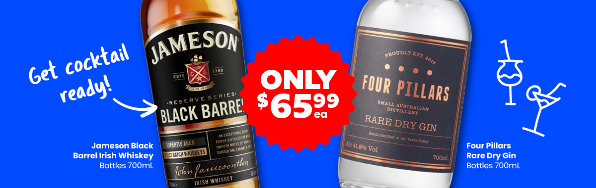 LLP23 Sliders Jameson Black Barrel Irish Whiskey Four Pillars Rare Dry Gin 65.991