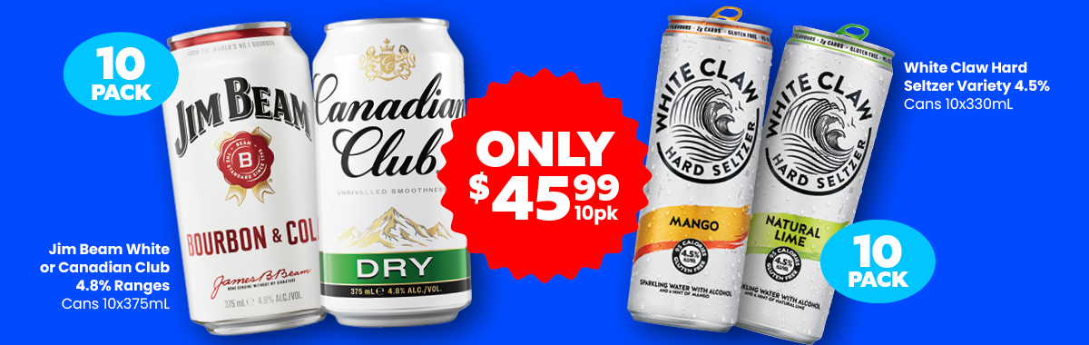 LLP27 Sliders Jim Beam White White Claw Canadian Club 10pk 45.99