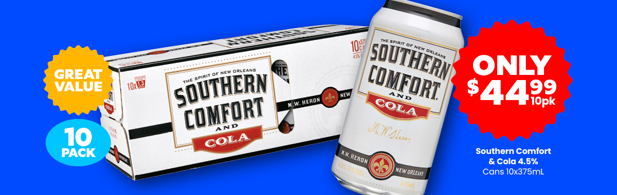 LLP27 Sliders Southern Comfort and Cola 4.5percent 10pk 44.99