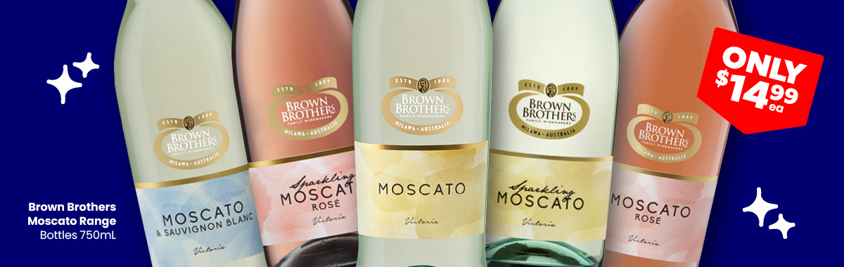 LL33 Sliders Brown Brothers Moscato Range Bottles 750mL 14.99