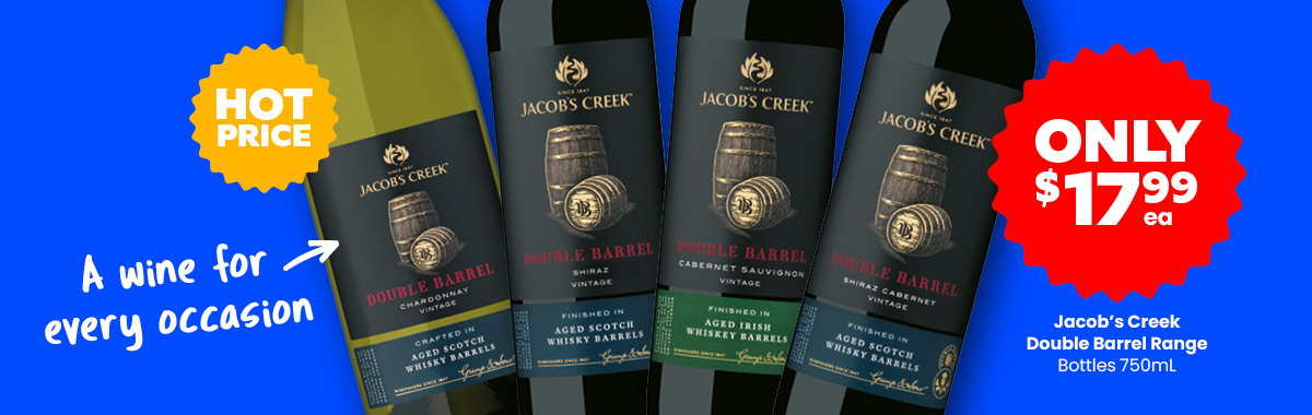 LL33 Sliders Jacob s Creek Double Barrel Range Bottles 750mL 17.99