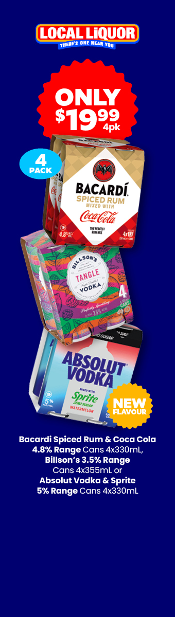 LLP39_Sidebars_Bacardi_Spiced_Rum_Coca_Cola_4.8percent_Range_Billsons 3.5percent_Range_Absolut_Vodka_Sprite_5percent_Range_19.99_Left.jpg 1 LLP39 Sidebars Bacardi Spiced Rum Coca Cola 4.8percent Range Billsons 3.5percent Range