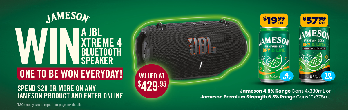 LLP39 Sliders Jameson 4.8percent Range 19.99 Jameson Premium Strength 6.3percent Range 57.99