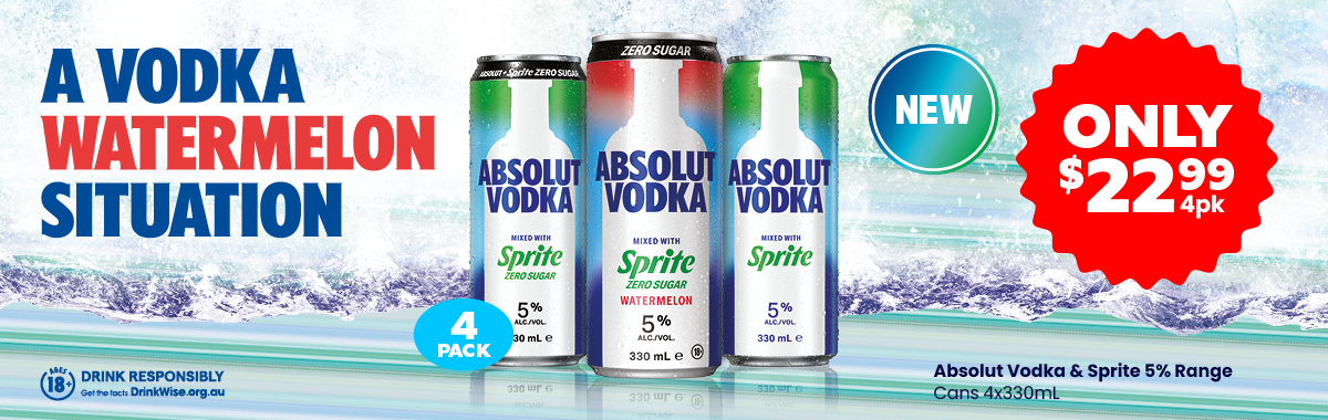 LLP43 Sliders Absolut Vodka and Sprite 5percent Range 22.99