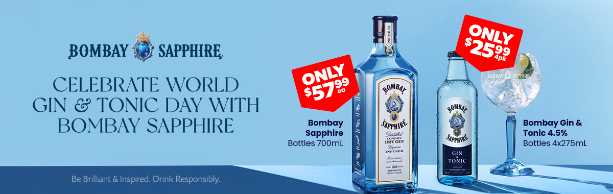 LLP43 Sliders Bombay Sapphire Gin 57.99 Bombay Sapphire Gin and Tonic 4.5percent 25.99